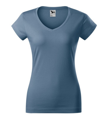 MALFINI Dámske tričko Fit V-neck - Námornícka modrá | XL