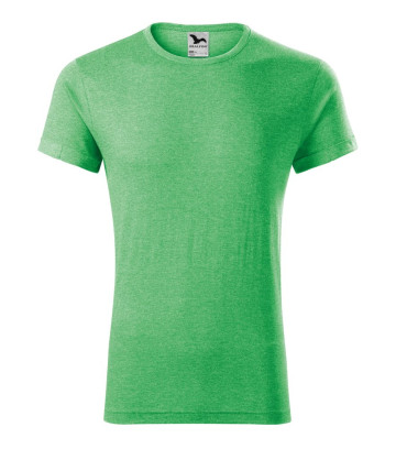 MALFINI Pánske tričko Fusion - Zelený melír | L