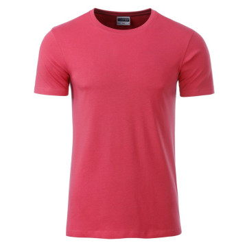 James & Nicholson Klasické pánske tričko z biobavlny 8008 - Červená | S