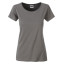 James & Nicholson Klasické dámske tričko z biobavlny 8007 - Stredne šedá | M
