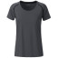 James & Nicholson Dámske funkčné tričko JN495 - Čierny melír / čierna | L