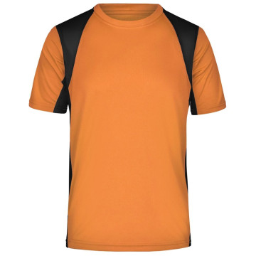 James & Nicholson Pánske športové tričko s krátkym rukávom JN306 - Oranžová / čierna | XXL