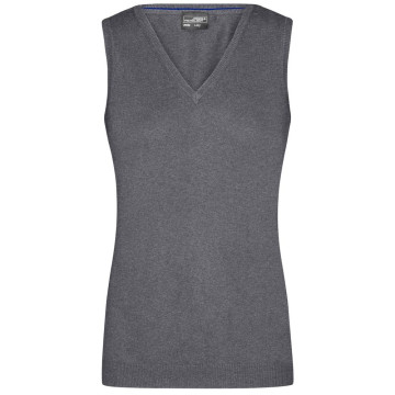 James & Nicholson Dámsky sveter bez rukávov JN656 - Šedý melír | XS