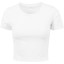 Build Your Brand Dámske crop top tričko s krátkym rukávom - Ružová | XL