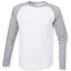 SF (Skinnifit) Pánske dvojfarebné tričko s dlhým rukávom - Šedý melír / čierna | L