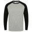 SF (Skinnifit) Pánske dvojfarebné tričko s dlhým rukávom - Šedý melír / kráľovská modrá | XXL