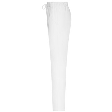 James & Nicholson Dámske biele pracovné nohavice JN3003