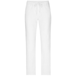 James & Nicholson Dámske biele pracovné nohavice JN3003