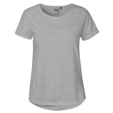 Neutral Dámske tričko s ohrnutými rukávmi z organickej Fairtrade bavlny - Námornícka modrá | XS