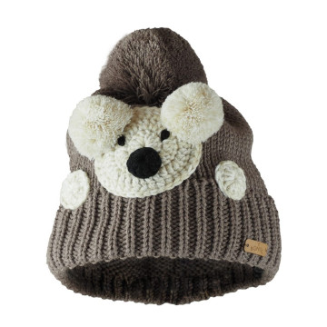 Bontis Detská zimná čiapka s háčkovaným medvedíkom