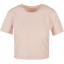 Build Your Brand Dámske crop top tričko s krátkym rukávom - Ružová | XL